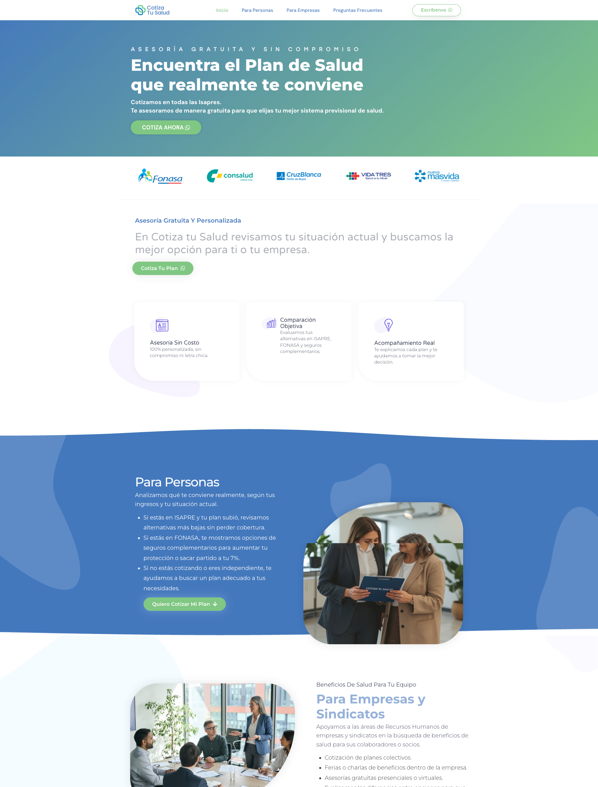 Sitio web Cotiza Tu Salud