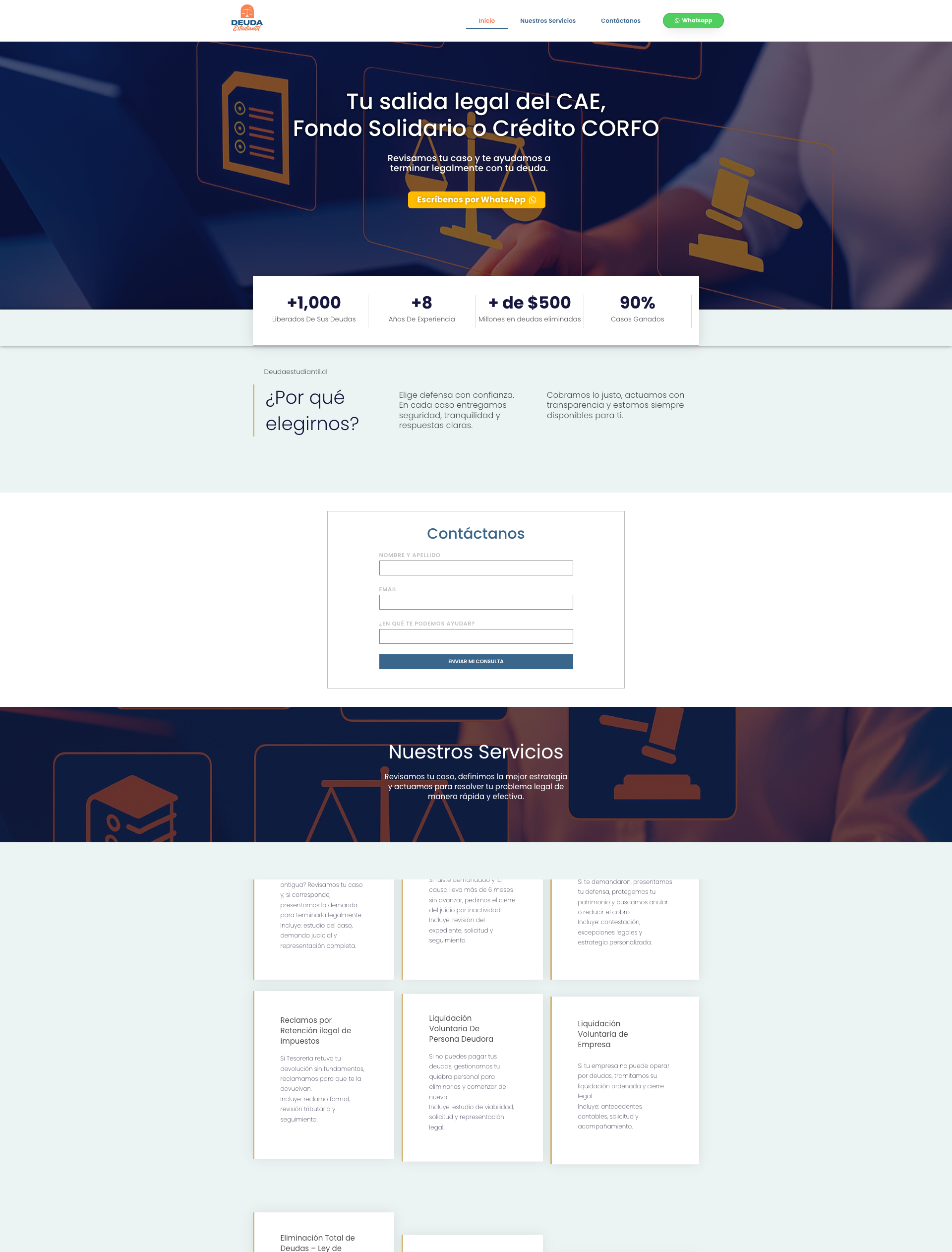 Sitio web Deuda Estudiantil